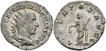 Римская Империя антониниан 251 - 253 Требониан Галл LIBERTAS AVGG Либертата, персонификация Свободы Рим Extremely fine RIC 37 серебро 1073-5-6-5