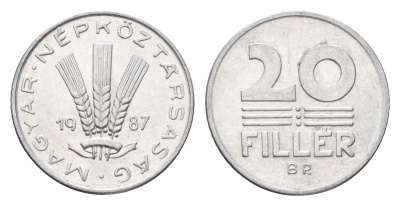 Венгрия 20 филлеров 1987 BP KM 573 алюминий 4664-1238