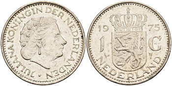 Нидерланды 1 гульден 1975 Юлиана (1948-1980) KM 184а никель 4171-123