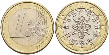 ПОРТУГАЛИЯ 1 ЕВРО 2003 INCM KM 746 биметалл 216-1122