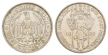Германия 3 рейхсмарки 1929 1000 лет Мейсену KM 65 серебро 1525-444