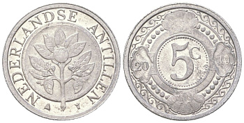 Нидерландские Антилы 5 центов 2010 Беатрикс (1980-2013) KM 33 алюминий UNC 4611-834