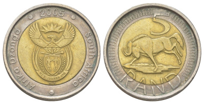 ЮАР 5 рандов 2005 KM 297 биметалл 4626-834