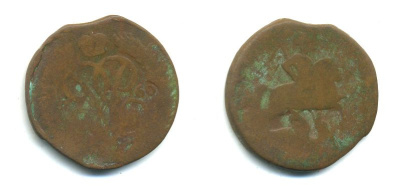 РОССИЯ 1 КОПЕЙКА 1760 медь 61-822