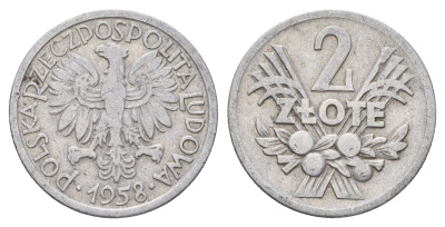 Польша 2 злотых 1958 Y 46 алюминий 4675-622
