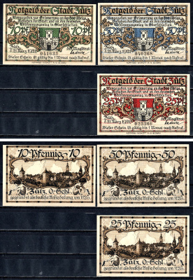 Зюльц (Пруссия, Силезия) набор из 3 нотгельдов 1921 2193-39-2-2