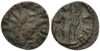 Римская Империя, императоры в Галлии антониниан 272 Тетрик, IMP C TETRICVS P F AVG, бюст императора / PAX AVG, Пация, персонификация Мира, локальная чеканка в Галлии RIC 100 биллон 1073-25-76