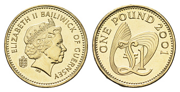 Гернси 1 фунт 2001 KM 110 никель латунь UNC 4660-845