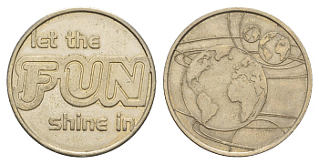 Великобритания игровой жетон пусть веселье сияет диаметр 24,5 мм, вес 6,2 гр медно-никель aUNC 4656-611