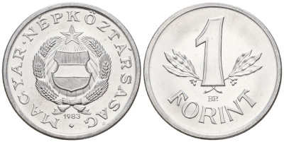 Венгрия 1 форинт 1983 BP KM 575 алюминий 4152-368