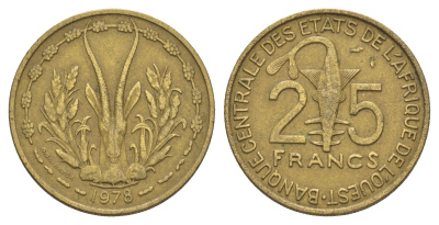 Западная Африка (BCEAO) 25 франков 1978 KM 5 медь алюминий никель 4656-852