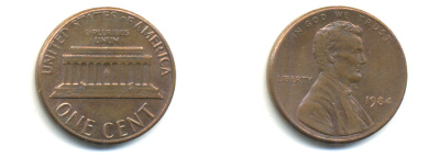 США 1 ЦЕНТ 1984 ЛИНКОЛЬН KM 201b цинк плакированный медью 179-368