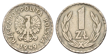 Польша 1 злотый 1949 Y 45 медно-никель 4678-847