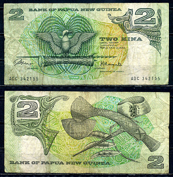 Папуа-Новая Гвинея 2 кина ND (1981-1991) Pick 5 a бумага 6294-35-4-2