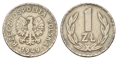 Польша 1 злотый 1949 Y 45 медно-никель 4678-847