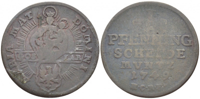 Гослар 1 пфенниг 1749 HCRF KM 107, Kluge 458 A медь 112-1013