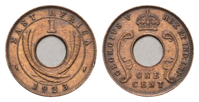 Британская Восточная Африка 1 цент 1923 Георг V (1910-1936) KM 22 бронза 220-416