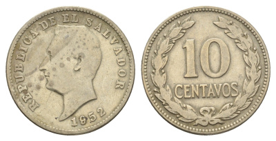 Сальвадор 10 сентаво 1952 KM 130a медь цинк никель 4666-433