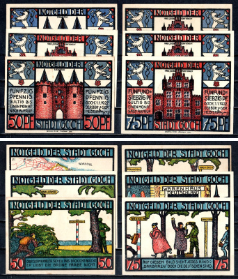 Гох (Пруссия, Рейн) наборот из 6 нотгельдов 1922 7556-10-2-2