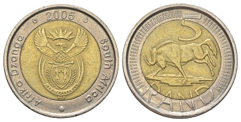 ЮАР 5 рандов 2005 KM 297 биметалл 4626-843