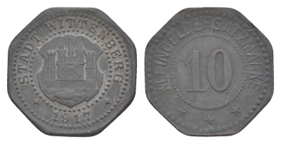 Виттенберг 10 пфеннигов 1917 Funck 605.2, Men18 34513.2 цинк 4532-1038