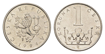 Чехия 1 крона 1994 KM 7 сталь плакированная никелем 4623-764