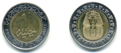 Египет 1 фунт 2010 сфинкс KM 940 a биметалл UNC 83-1757