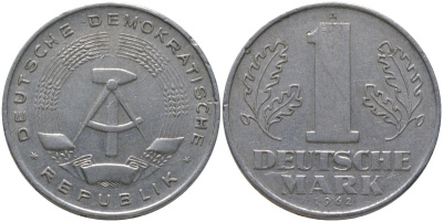 ГДР 1 марка 1962 A KM 13 алюминий 186-1017