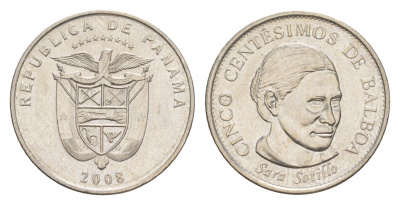Панама 5 сентесимо 2008 KM 133 медно-никель UNC 4644-118