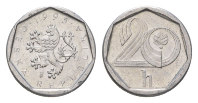 Чехия 20 геллеров 1995 KM 2.1 алюминий 4623-759