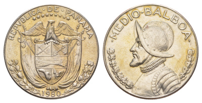 Панама 1/2 бальбоа (50 сентесимо) 1980 KM 12b медь плакированная медно-никелем 4634-1141