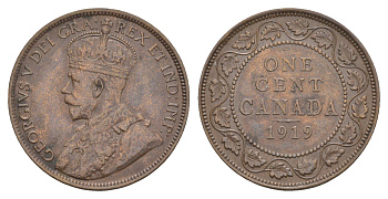Канада 1 цент 1919 Георг V (1910-1936) KM 21 бронза 4654-1233