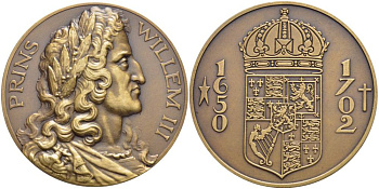 Нидерланды медаль ND Принц Нидерландов Виллем III(1650-1702), диаметр 50 мм.      1066-10-51