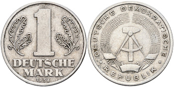 ГДР 1 марка 1956 A KM 13 алюминий 4143-816