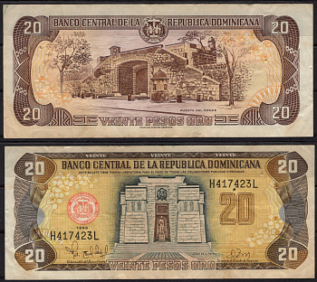 Доминиканская Республика 20 песо 1998 Pick 154 b бумага 6278-31-2-1