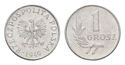 Польша 1 грош 1949 Y 39 алюминий UNC 4674-931