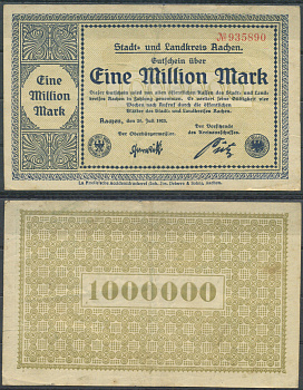 Аахен 1000000 марок 1923 бумага 6285-41-1-1