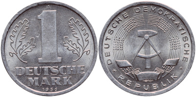 ГДР 1 МАРКА 1956 А KM 13 алюминий aUNC 1523-132