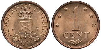 Нидерландские Антилы 1 цент 1973 Юлиана (1948-1980) KM 8 бронза UNC 4118-442