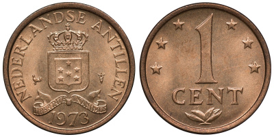 Нидерландские Антилы 1 цент 1973 Юлиана (1948-1980) KM 8 бронза UNC 4118-442
