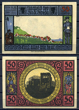 Лобеда (Тюрингия) 50 пфеннигов 1921 DeNG 1/2 0808.1-7/8 бумага aUNC 7556-6-2-1