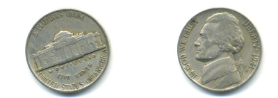 США 5 ЦЕНТОВ 1941 ДЖЕФФЕРСОН KM 192 медно-никель 89-414