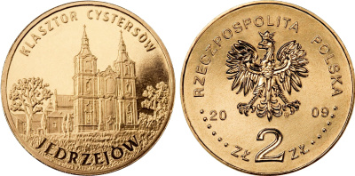 Польша 2 злотых 2009 MW, серия города Польши, Енджеюв (Jedrzejow) KM 710 нордик UNC 4676-555