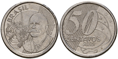 Бразилия 50 сентаво 2009 KM 651a нержавеющая сталь 216-1215