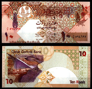 Катар 10 риалов ND (2003) Pick 22 бумага UNC (пресс) 8612-43-3-2