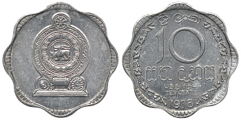 Шри-Ланка 10 центов 1978 KM 140 a алюминий 4118-426