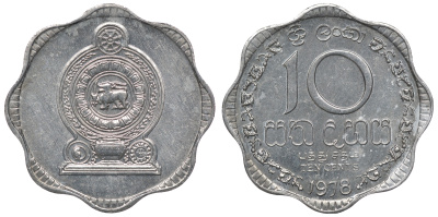 Шри-Ланка 10 центов 1978 KM 140 a алюминий 4118-426