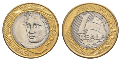 Бразилия 1 реал 2008 KM 652a биметалл UNC 4646-125