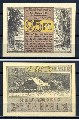 Бад-Клайнен (Мекленбург-Шверин) 25 пфеннигов ND бумага UNC (пресс) 7556-14-1-1