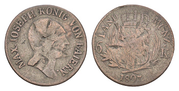 Бавария 6 крейцеров 1807 Максимилиан I (1806-1825) KM 686 серебро 4649-448
